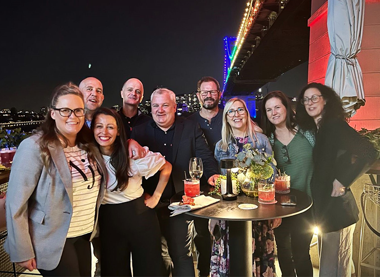 Travel advisors enjoy the views from Crystalbrook Vincent in Brisbane.