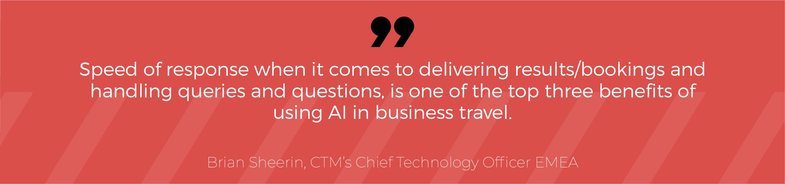 Quote about delivering AI in business travel. 