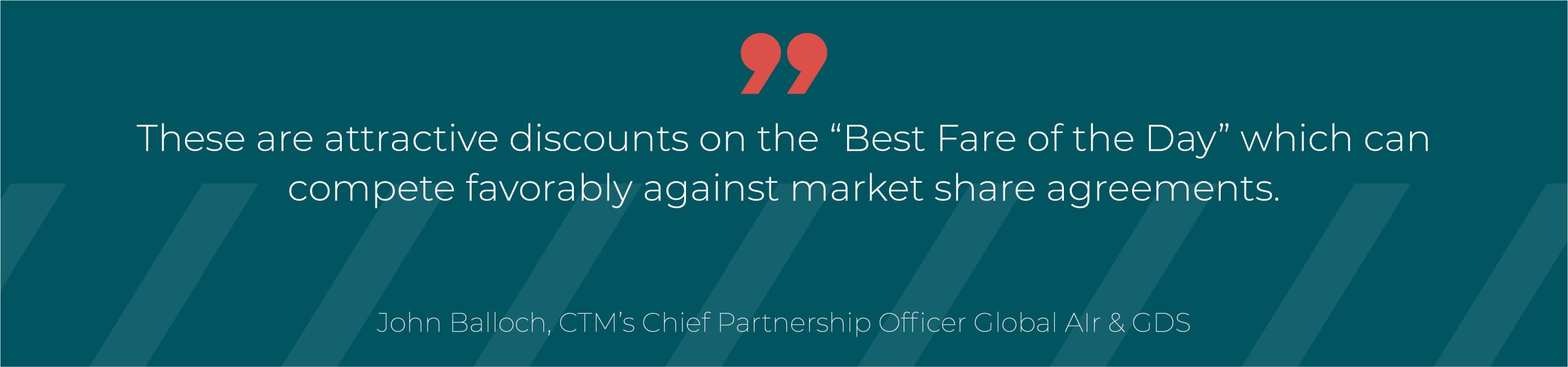 These are attractive discounts on the “Best Fare of the Day” which can compete favorably against market share agreements.
